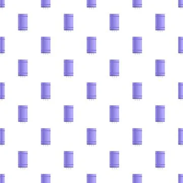 Repeating purple electronic capacitor components forming a seamless pattern Stock-Illustration