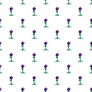 Repeating purple flower pattern illustrating modern digital design Stock Illustration