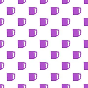 Repeating purple mugs forming a fun graphic design Stock Illustration