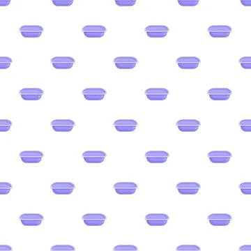 Repeating purple plastic basin pattern for laundry use Stock Illustration