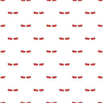 Repeating red abstract shapes against a clean white background Stock Illustration