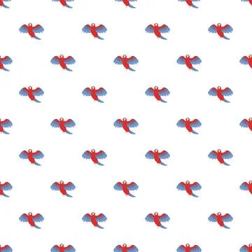 Repeating red and blue parrot pattern background Ilustración de archivo