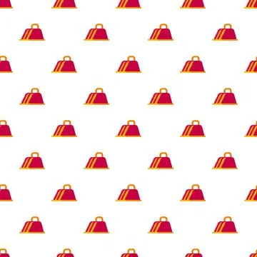 Repeating red and gold abstract bell pattern Stock Illustration