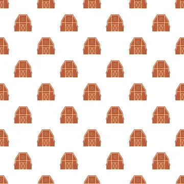 Repeating red barn pattern creating seamless background Stock Illustration