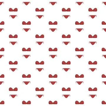 Repeating red bikini swimwear elements seamless pattern 스톡 일러스트