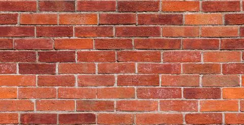 Repeating red brick wall seamless background texture Foto stock