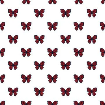 Repeating red butterfly pattern creating seamless texture 스톡 일러스트