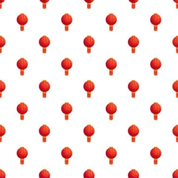 Repeating red chinese lantern pattern for festive background Stock Illustration