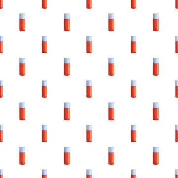 Repeating red cosmetic spray bottles creating seamless pattern Stock Illustration
