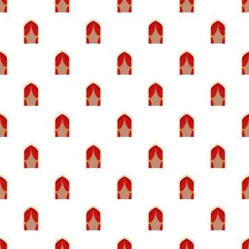 Repeating red curtains arch pattern seamless background Stock Illustration