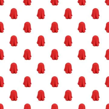 Repeating red fabric covering a hidden object pattern Stock Illustration
