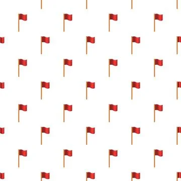 Repeating red flag pattern showing danger warning イラスト素材