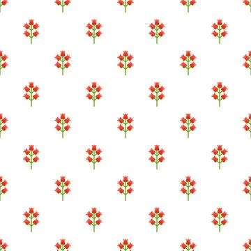 Repeating red floral pattern creating seamless background Stock Illustration