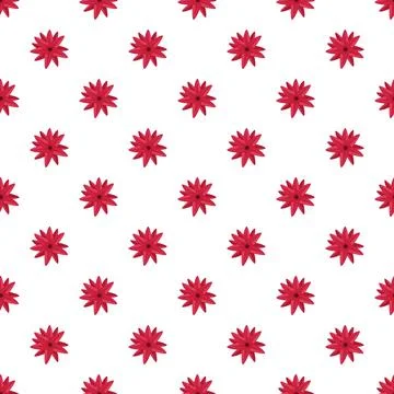 Repeating red floral pattern creating white background for design Illustrazione stock