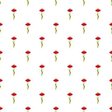 Repeating red flower pattern creating seamless background Illustrazione stock