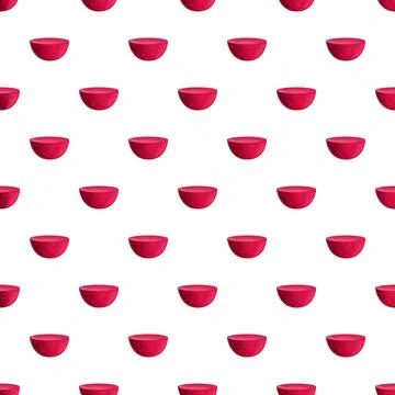 Repeating red half circle pattern on white background Illustrazione stock
