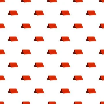 Repeating red house roofs seamless pattern texture Stock Illustration