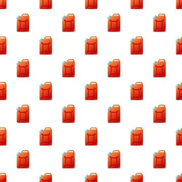 Repeating red jerrycan pattern creating a seamless background Stock Illustration