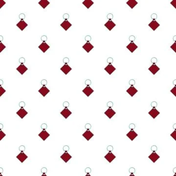 Repeating red key tag pattern on white background 스톡 일러스트