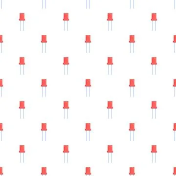 Repeating red led electronic components technology pattern Stock Illustration