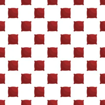 Repeating red pillows creating decorative seamless pattern Stock Illustration