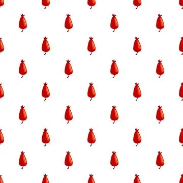 Repeating red pomegranate fruit pattern on white background Stock Illustration