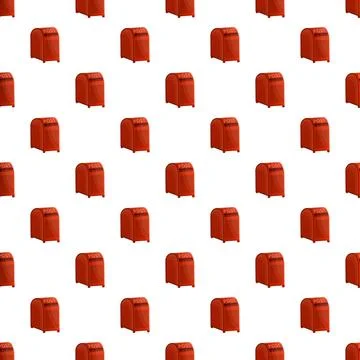 Repeating red post boxes seamless pattern background 库存插图