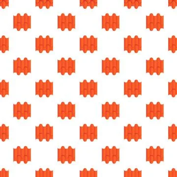 Repeating red roof tile shingles seamless pattern Stock Illustration