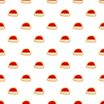 Repeating red santa hats festive holiday pattern Stock Illustration