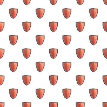 Repeating red shield icons forming a seamless pattern Stock Illustration