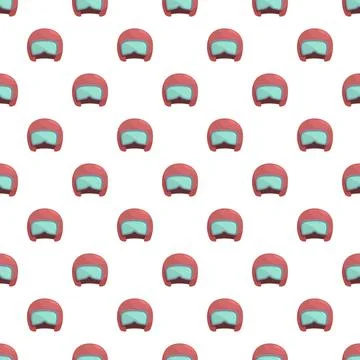 Repeating red ski helmet pattern for safety and sports 스톡 일러스트