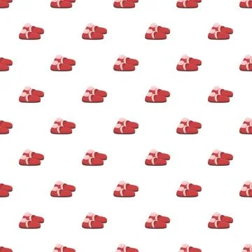 Repeating red slippers creating a cozy soft pattern Stock Illustration