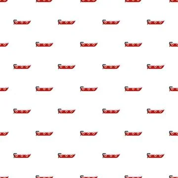Repeating red speed boat cartoon pattern Stock Illustration