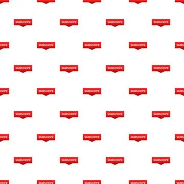 Repeating red subscribe button social media pattern online Stock Illustration