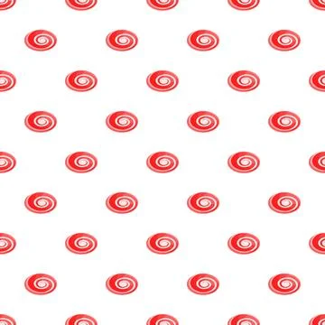 Repeating red swirl candies creating a sweet pattern Illustrazione stock