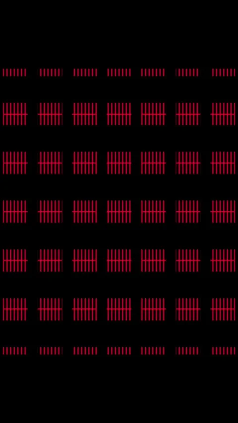 Repeating red vertical lines form H shape pattern on black. Repeating patte.. Stock Footage 345718650