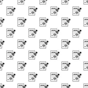 Repeating report document with rubber stamp pattern Stock Illustration