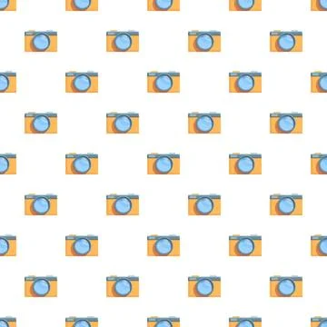 Repeating retro style camera pattern for photography hobby background Illustrazione stock