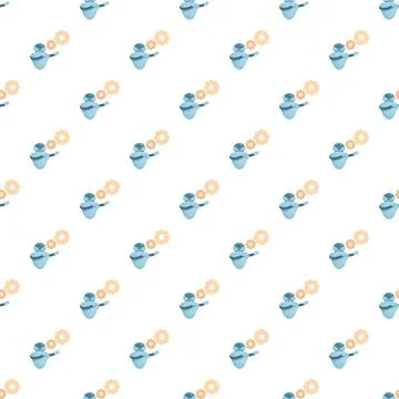 Repeating robot automation gear technology seamless pattern design 스톡 일러스트