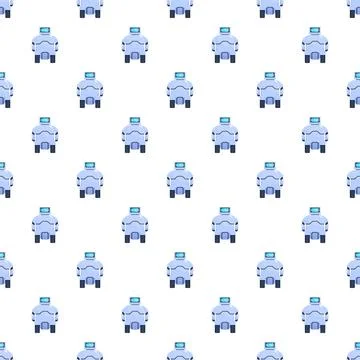 Repeating robot pattern representing artificial intelligence technology Illustrazione stock
