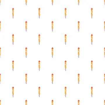 Repeating rocket firework seamless pattern for celebration background Stock Illustration