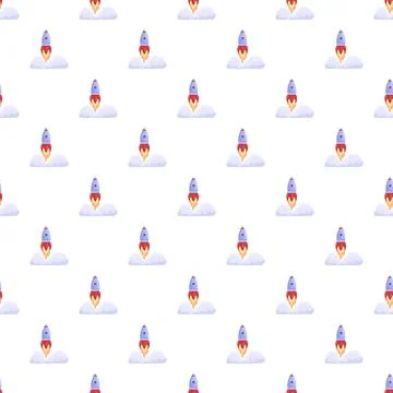 Repeating rocket launching pattern representing new business startup 스톡 일러스트