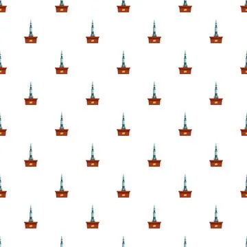 Repeating rocket model pattern on white background Stock Illustration