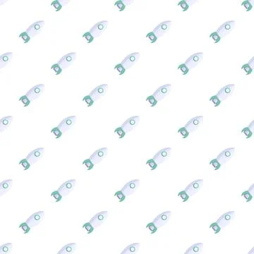 Repeating rocket pattern for an outer space adventure Stock Illustration