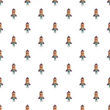 Repeating rocket pattern symbolizing space travel and startup launch Illustrazione stock