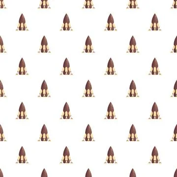 Repeating rocket pattern on white background for space concepts Stock Illustration