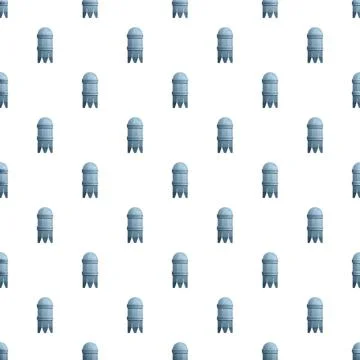Repeating rocket spaceship pattern for space technology design Illustrazione stock