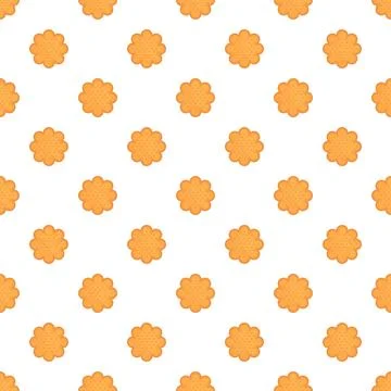 Repeating round biscuit pattern on white background Stock Illustration