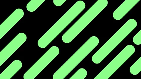 Repeating Rounded Rectangles Pattern In Light Green On animation Black Back.. Stock Footage 321854963