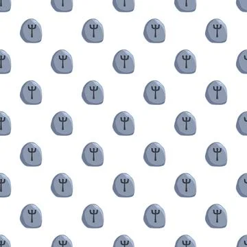 Repeating runic symbol pattern creating a seamless background Stock Illustration